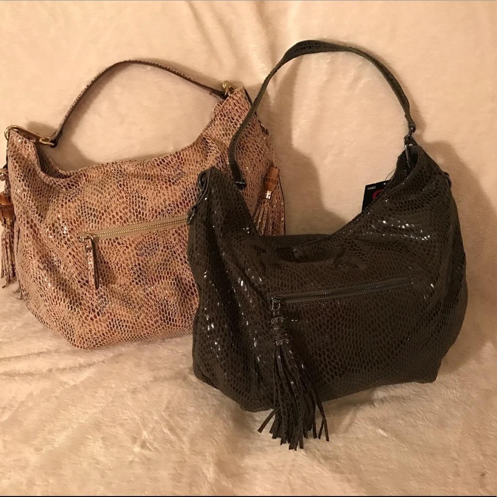 Sondra Roberts Faux Snake Microfiber Bag